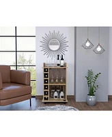 Savannah 6-Bottle 3-Shelf Bar Cart Light Oak