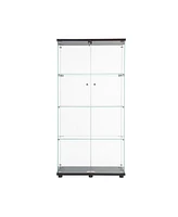 Led Strip Light Glass Display Cabinet - Black