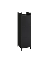 Modern Glass Door Cabinet with Multi-tier Storage (Entryway, Living Room, Bathroom, Dining Room