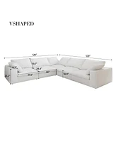 Cloud Sectional Sofa 160", Down Filled Comfortable V Shape Sofa for Living Room, Simple Wide and Deep Seat Convertible Sofa for Office Apartment