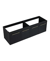 60 Inch Wall-mounted Bathroom Vanity (Only the Cabinet Body, No Top Sink