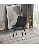 Modern Dining Chair Living Room Black Metal Leg Dining Chair-4 Pieces/Ctn