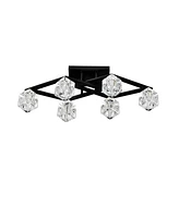 6-Light Crystal Ceiling Lamp for Dining Room, Modern Entryway Light