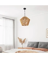 Boho Hemp Rope Pendant Light for Kitchen or Home