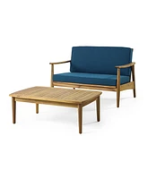 Willowbrook Acacia Wood Loveseat And Coffee Table Set