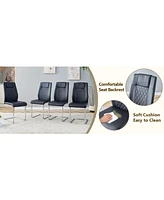 Cold Jade Dining Table Set with 6 Black Pu Chairs
