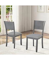 Dining Chairs set for 4,Kitchen Chair with Padded Seat, Side Chair for Dining Room, Gray