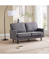 Mid Century Modern Loveseat Sofa with Usb (Gray)