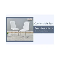 Black Marble Table w/ 4 Pu Chairs