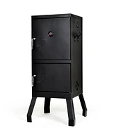 Vertical 2-tier Outdoor Barbeque Grill with Temperature Gauge