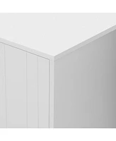 Modern Tv Stand with Adjustable Shelf, Metal Legs, and Anti-Tip Safety