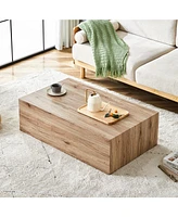 Modern Wood Texture Mdf Coffee Table, Simple, Durable Design (39.3"x23.6"x11.8")
