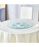 Double-Layer Rotating Glass Display (24" upper, 15" lower)