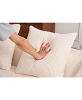 White Corduroy Compression Sofa with Chaise & Pillows