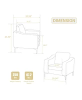 Beige Corduroy Convertible Sectional Sofa