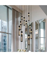 Industrial Multi-Light Pendant - 9-Light Mesh Cylinder Chandelier (Bulb Not Included)