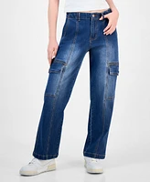 Madden Girl Juniors' High-Rise Cargo Skater Jeans