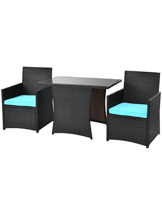 Gymax 3PCS Patio Wic