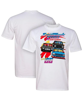 Nascar Classics Men's White Craftsmen Truck Series Retro Tri-Blend T-Shirt
