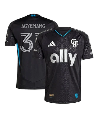 Adidas Men's Patrick Agyemang Black Charlotte Fc 2025 Fortress Kit Authentic Player Jersey