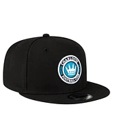 New Era Men's Black Charlotte Fc Club Logo 9FIFTY Snapback Hat