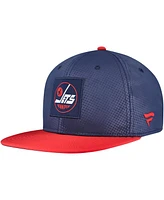 Fanatics Men's Navy/Red Winnipeg Jets Authentic Pro Rink Snapback Hat
