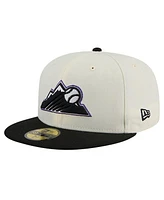 New Era Men's White Colorado Rockies Mountain Chrome 59FIFTY Fitted Hat