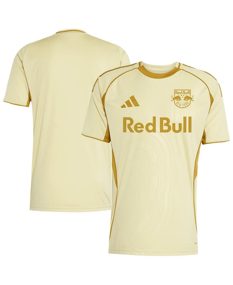 Adidas Men's Tan New York Red Bulls 2025 One Planet Pre-Match Jersey