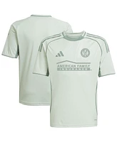 Adidas Big Boys and Girls Light Green Atlanta United Fc 2025 One Planet Pre-Match Jersey