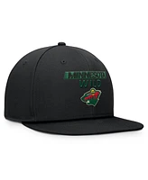 Fanatics Men's Black Minnesota Wild Authentic Pro Prime Snapback Hat