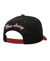 Mitchell & Ness Men's Black/Red New Jersey Devils Backside Script 2-Tone Pro Crown Adjustable Hat