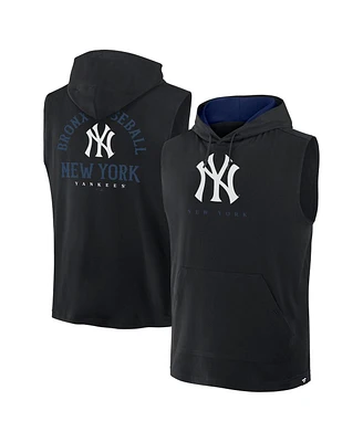 Fanatics Men's Black New York Yankees Fire Speed Sleeveless Pullover Hoodie