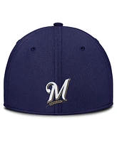 Nike Men's Gray/Navy Milwaukee Brewers Rise Swoosh Performance Flex Hat