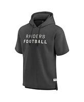 Fanatics Men's Charcoal Las Vegas Raiders Elements Future Ground Lettering Short Sleeve Pullover Hoodie