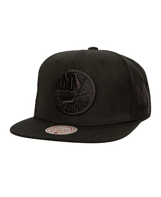 Mitchell & Ness Men's Black New York Islanders Soul Strike Cultivated Pearl Tonal Snapback Hat