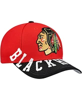 Mitchell & Ness Men's Red/Black Chicago Blackhawks Underarch Two-Tone Pro Crown Snapback Hat