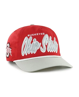'47 Brand Men's Scarlet Ohio State Buckeyes Drop Shadow Rope Hitch Adjustable Hat