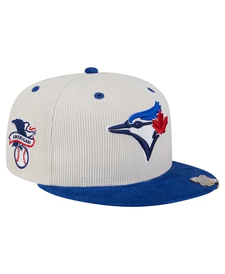 New Era Men's Cream/Royal Toronto Blue Jays Two-Tone Corduroy 59FIFTY Fitted Hat