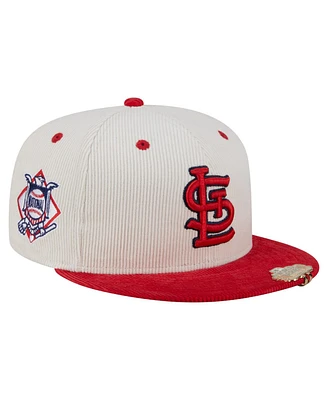 New Era Men's Cream/Red St. Louis Cardinals Two-Tone Corduroy 59FIFTY Fitted Hat