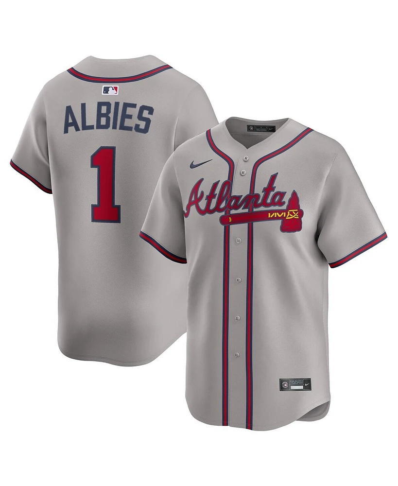 Nike Men's Ozzie Albies Gray Atlanta Braves Road Limited Player Jersey