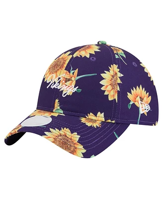 New Era Women's Purple Minnesota Vikings Adventure Sunflower 9TWENTY Adjustable Hat