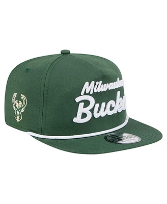New Era Men's Hunter Green Milwaukee Bucks Team Text Golfer Snapback Hat