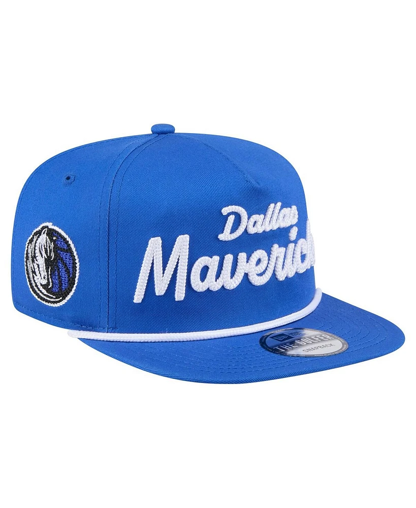 New Era Men's Blue Dallas Mavericks Team Text Golfer Snapback Hat
