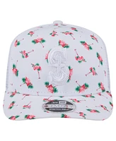 New Era Men's White Seattle Mariners Flamingo Mesh Back 9SEVENTY Stretch-Snap Hat