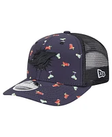 New Era Men's Navy/Black Miami Dolphins Adventure Drinks Pattern 9SEVENTY Stretch snap Hat