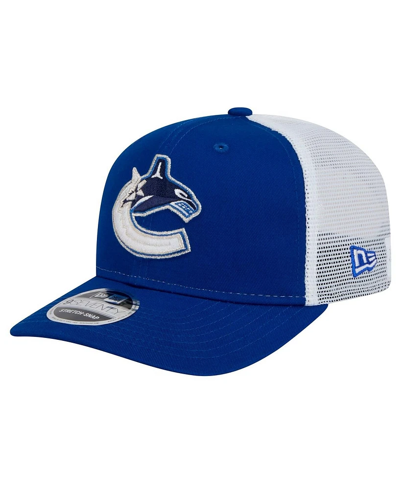 New Era Men's Blue Vancouver Canucks Core Trucker 9SEVENTY Stretch-Snap Hat