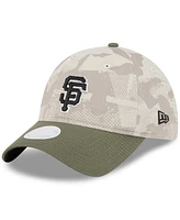 New Era Women's Light Beige/Olive San Francisco Giants 2025 Armed Forces Day 9TWENTY Adjustable Hat