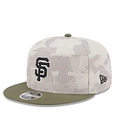 New Era Men's Light Beige/Olive San Francisco Giants 2025 Armed Forces Day Split Panel 9FIFTY Snapback Hat