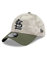 New Era Men's Light Beige/Olive St. Louis Cardinals 2025 Armed Forces Day 9TWENTY Adjustable Hat