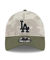 New Era Men's Light Beige/Olive Los Angeles Dodgers 2025 Armed Forces Day 9TWENTY Adjustable Hat